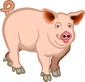 Cartoon Pig Illustration PNG Image