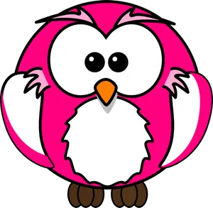 Cartoon Pink Owl PNG Image