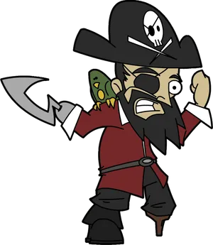 Cartoon Pirate Captain Vector PNG Image