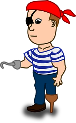 Cartoon Piratewith Eye Patchand Hook PNG Image