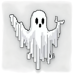 Cartoon Pixelated Ghost Png Mpq18 PNG Image