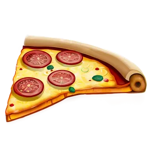 Cartoon Pizza With Pepperoni Png Itv72 PNG Image