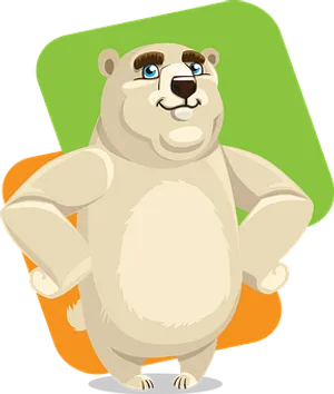 Cartoon Polar Bear Happy Expression PNG Image