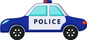 Cartoon Police Car Illustration PNG Image