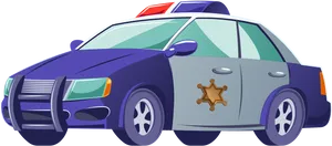 Cartoon Police Car Illustration PNG Image