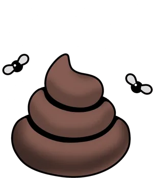 Cartoon Poop Emojiwith Flies PNG Image