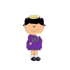 Cartoon Princesswith Wandand Crown PNG Image