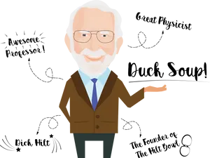 Cartoon Professor Celebration PNG Image