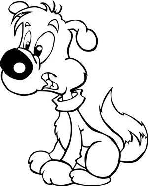 Cartoon Puppy Sitting PNG Image