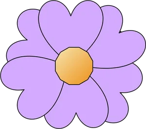 Cartoon Purple Flower Illustration.png PNG Image