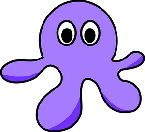 Cartoon Purple Octopus Graphic PNG Image