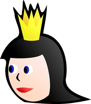 Cartoon Queen Portrait PNG Image