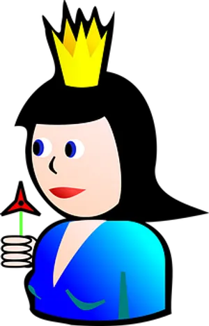 Cartoon Queenwith Scepter PNG Image