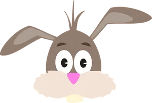 Cartoon Rabbit Face Graphic PNG Image