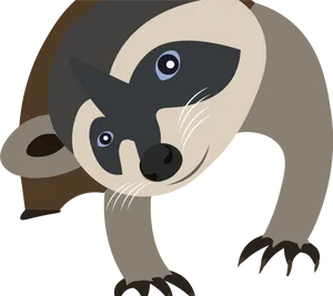 Cartoon Raccoon Illustration PNG Image