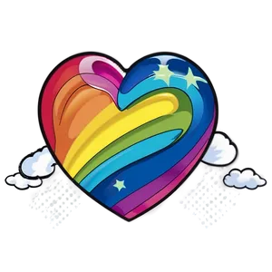 Cartoon Rainbow Heart PNG 06252024 PNG