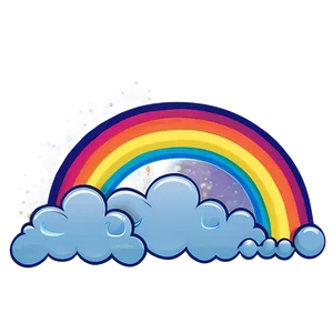 Cartoon Rainbow With Clouds Png Qib PNG Image