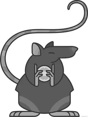 Cartoon Rat Holding Crystal Ball PNG Image