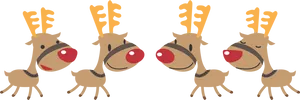 Cartoon Reindeer Expressions PNG Image