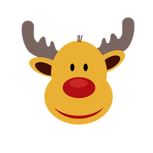 Cartoon Reindeer Face Graphic PNG Image