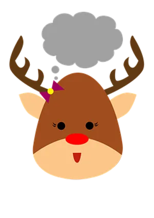 Cartoon Reindeer Thinking Bubble PNG Image