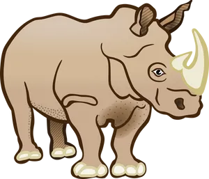 Cartoon Rhino Illustration PNG Image