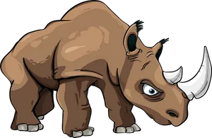 Cartoon Rhinoceros Illustration PNG Image