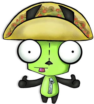 Cartoon Robotin Taco Hat PNG Image