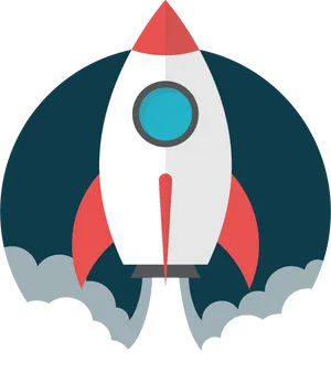 Cartoon Rocket Launch PNG Image