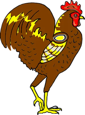 Cartoon Rooster Illustration PNG Image