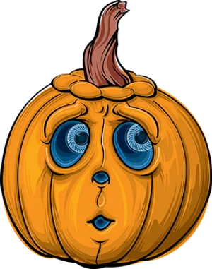 Cartoon Sad Pumpkin Vector PNG