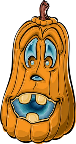 Cartoon Scared Pumpkin Vector PNG