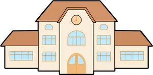 Cartoon School Building PNG Image