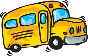 Cartoon School Bus Illustration PNG Image