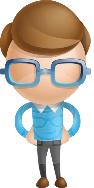 Cartoon Scientist Character.png PNG Image