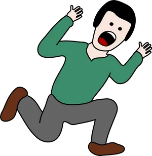 Cartoon Scream Character Frightened PNG Image