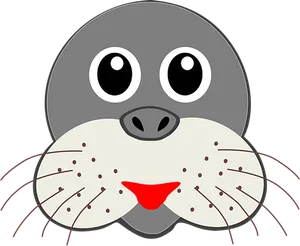 Cartoon Seal Face Illustration PNG Image