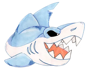 Cartoon Shark Illustration PNG Image