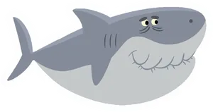 Cartoon Shark Smiling Graphic PNG Image