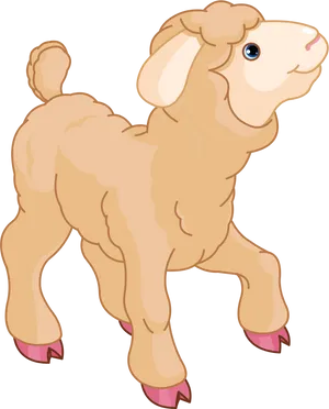 Cartoon Sheep Illustration PNG Image