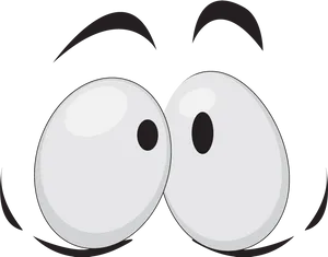 Cartoon Shocked Eyes Expression PNG Image