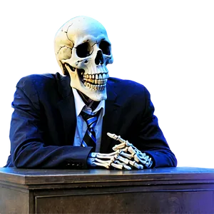 Cartoon Skeleton At Desk Png 06262024 PNG Image