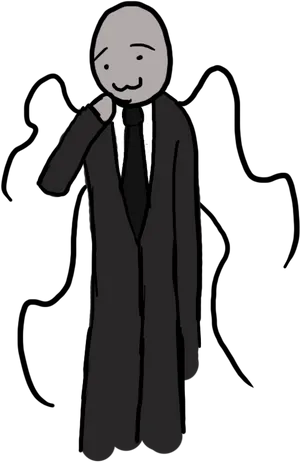 Cartoon Slender Man Smile PNG Image