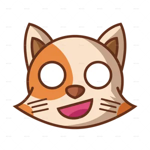 Cartoon Smiling Cat Graphic PNG Image