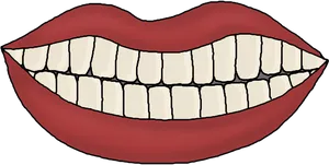 Cartoon Smiling Mouthwith Teeth PNG Image