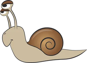 Cartoon Smiling Snail PNG Image