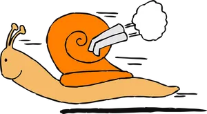 Cartoon Snail Exhaust Pipe Illustration PNG Image