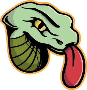 Cartoon Snake Tongue Out_ Vector Art PNG Image