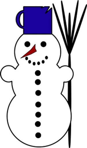 Cartoon Snowmanwith Top Hat PNG Image