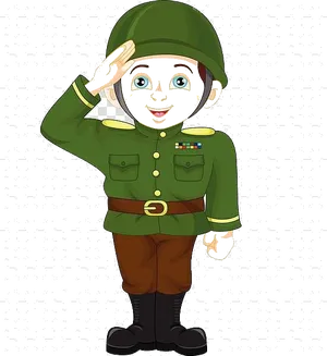 Cartoon Soldier Saluting PNG Image